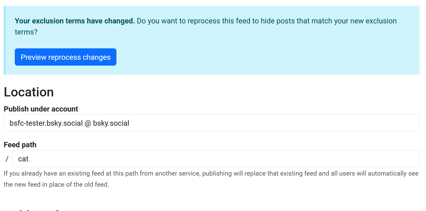 New excludes > reprocess